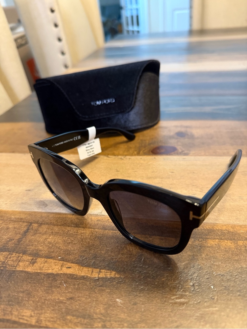 Tom Ford Beatrix-02 TF613 Polarized Square Sunglasses Black - Picture 2 of 9